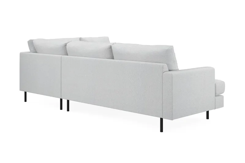 Menard Compact 4-seters Høyrevendt L-formet Sjeselongsofa i Stoff - Lys grå - Møbler - Sofaer - Sofaer med sjeselong - 4 seters sofa med divan