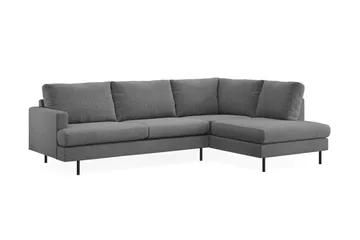 Menard Compact 4-seters Høyrevendt L-formet Sjeselongsofa i Stoff - Mørk grå - Møbler - Sofaer - Sofaer med sjeselong - 4 seters sofa med divan
