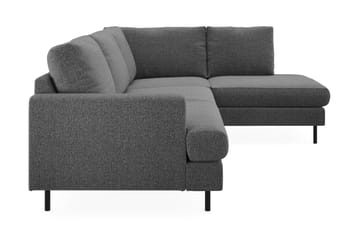 Menard Compact 4-seters Høyrevendt L-formet Sjeselongsofa i Stoff - Mørk grå - Møbler - Sofaer - Sofaer med sjeselong - 4 seters sofa med divan