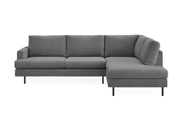 Menard Compact 4-seters Høyrevendt L-formet Sjeselongsofa i Stoff - Mørk grå - Møbler - Sofaer - Sofaer med sjeselong - 4 seters sofa med divan