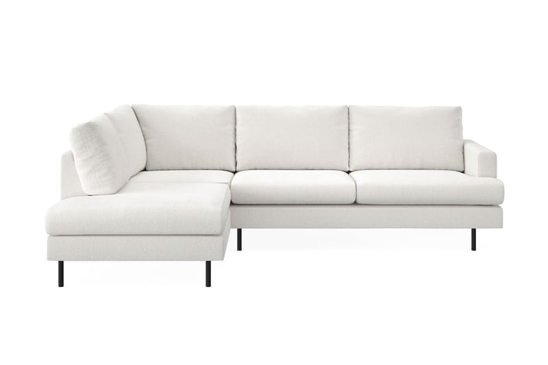 Menard Compact 4-seters Venstrevendt L-formet Sjeselongsofa i Bouclé - Hvit - Møbler - Sofaer - Sofaer med sjeselong - 4 seters sofa med divan