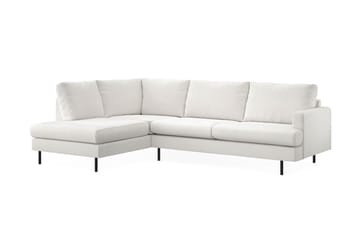 Menard Compact 4-seters Venstrevendt L-formet Sjeselongsofa i Bouclé - Hvit - Møbler - Sofaer - Sofaer med sjeselong - 4 seters sofa med divan