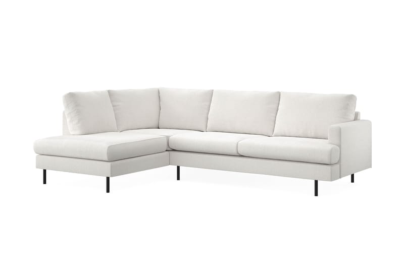 Menard Compact 4-seters Venstrevendt L-formet Sjeselongsofa i Bouclé - Hvit - Møbler - Sofaer - Sofaer med sjeselong - 4 seters sofa med divan