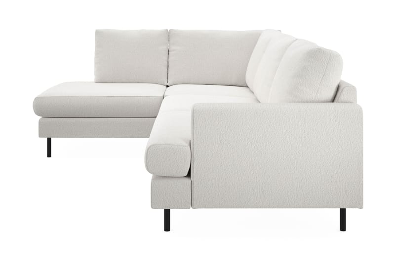 Menard Compact 4-seters Venstrevendt L-formet Sjeselongsofa i Bouclé - Hvit - Møbler - Sofaer - Sofaer med sjeselong - 4 seters sofa med divan