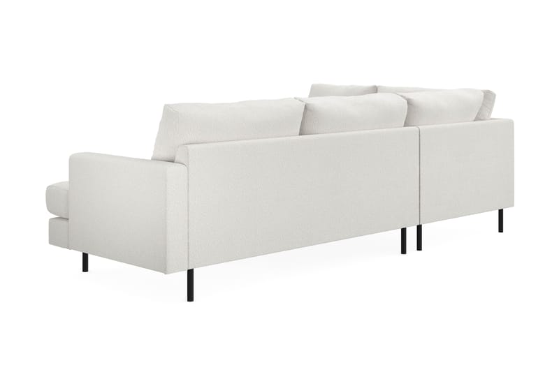 Menard Compact 4-seters Venstrevendt L-formet Sjeselongsofa i Bouclé - Hvit - Møbler - Sofaer - Sofaer med sjeselong - 4 seters sofa med divan