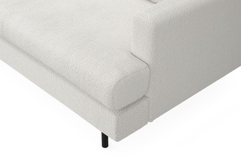 Menard Compact 4-seters Venstrevendt L-formet Sjeselongsofa i Bouclé - Hvit - Møbler - Sofaer - Sofaer med sjeselong - 4 seters sofa med divan