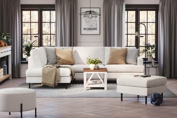Menard Compact 4-seters Venstrevendt L-formet Sjeselongsofa i Bouclé - Hvit - Møbler - Sofaer - Sofaer med sjeselong - 4 seters sofa med divan