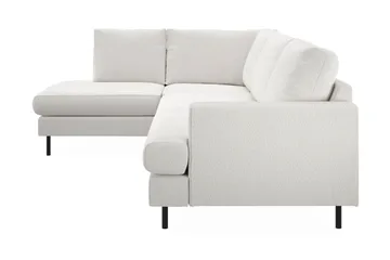 Menard Compact 4-seters Venstrevendt L-formet Sjeselongsofa i Bouclé - Hvit - Møbler - Sofaer - Sofaer med sjeselong - 4 seters sofa med divan