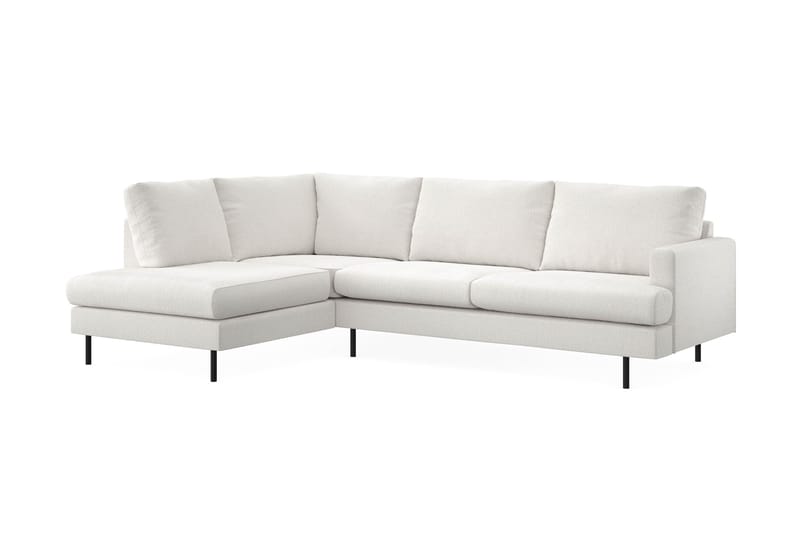 Menard Compact 4-seters Venstrevendt L-formet Sjeselongsofa i Bouclé - Hvit - Møbler - Sofaer - Sofaer med sjeselong - 4 seters sofa med divan