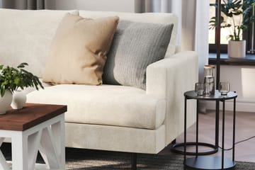 Menard Compact 4-seters Venstrevendt L-formet Sjeselongsofa i Fløyel - Kremhvit - Møbler - Sofaer - Sofaer med sjeselong - 4 seters sofa med divan