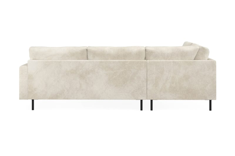Menard Compact 4-seters Venstrevendt L-formet Sjeselongsofa i Fløyel - Kremhvit - Møbler - Sofaer - Sofaer med sjeselong - 4 seters sofa med divan