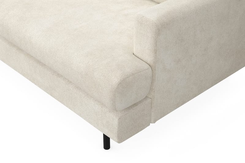 Menard Compact 4-seters Venstrevendt L-formet Sjeselongsofa i Fløyel - Kremhvit - Møbler - Sofaer - Sofaer med sjeselong - 4 seters sofa med divan