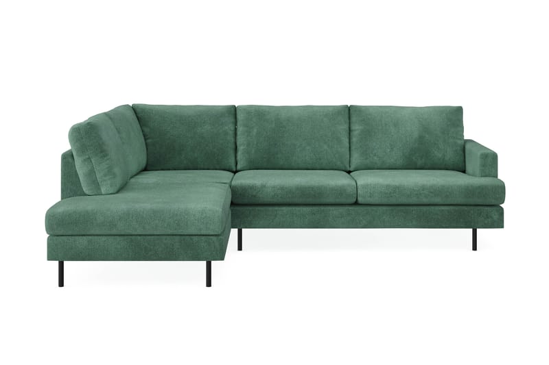 Menard Compact 4-seters Venstrevendt L-formet Sjeselongsofa i Fløyel - Mørk grønn - Møbler - Sofaer - Sofaer med sjeselong - 4 seters sofa med divan