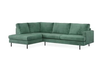Menard Compact 4-seters Venstrevendt L-formet Sjeselongsofa i Fløyel - Mørk grønn - Møbler - Sofaer - Sofaer med sjeselong - 4 seters sofa med divan