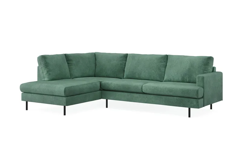 Menard Compact 4-seters Venstrevendt L-formet Sjeselongsofa i Fløyel - Mørk grønn - Møbler - Sofaer - Sofaer med sjeselong - 4 seters sofa med divan