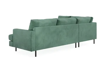 Menard Compact 4-seters Venstrevendt L-formet Sjeselongsofa i Fløyel - Mørk grønn - Møbler - Sofaer - Sofaer med sjeselong - 4 seters sofa med divan