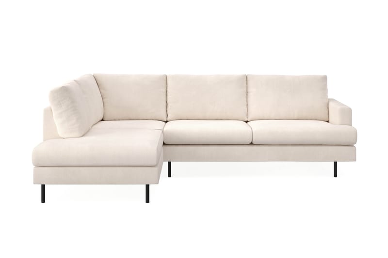 Menard Compact 4-seters Venstrevendt L-formet Sjeselongsofa i Manchester - Beige - Møbler - Sofaer - Sofaer med sjeselong - 4 seters sofa med divan