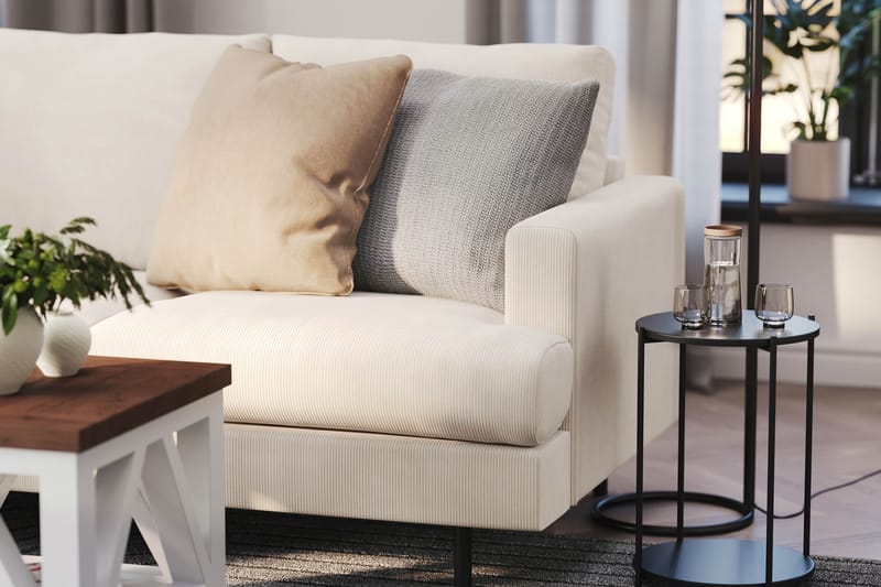 Menard Compact 4-seters Venstrevendt L-formet Sjeselongsofa i Manchester - Beige - Møbler - Sofaer - Sofaer med sjeselong - 4 seters sofa med divan