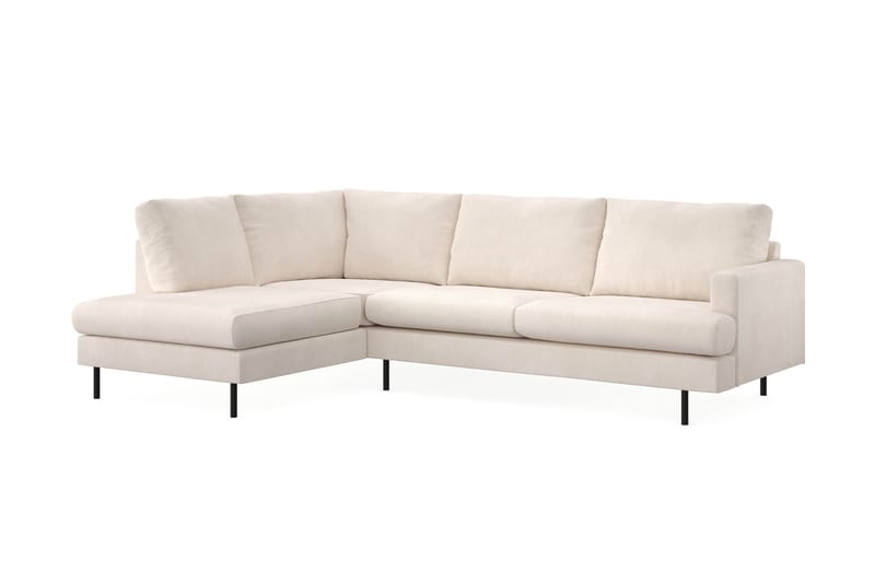 Menard Compact 4-seters Venstrevendt L-formet Sjeselongsofa i Manchester - Beige - Møbler - Sofaer - Sofaer med sjeselong - 4 seters sofa med divan