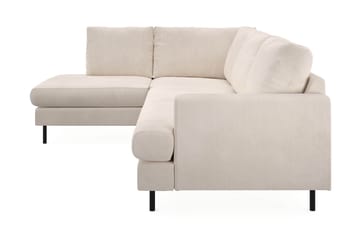 Menard Compact 4-seters Venstrevendt L-formet Sjeselongsofa i Manchester - Beige - Møbler - Sofaer - Sofaer med sjeselong - 4 seters sofa med divan