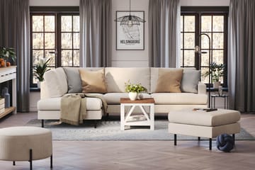 Menard Compact 4-seters Venstrevendt L-formet Sjeselongsofa i Manchester - Beige - Møbler - Sofaer - Sofaer med sjeselong - 4 seters sofa med divan