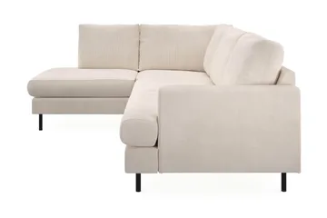 Menard Compact 4-seters Venstrevendt L-formet Sjeselongsofa i Manchester - Beige - Møbler - Sofaer - Sofaer med sjeselong - 4 seters sofa med divan