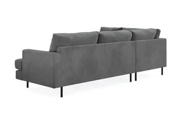 Menard Compact 4-seters Venstrevendt L-formet Sjeselongsofa i Manchester - Grå - Møbler - Sofaer - Sofaer med sjeselong - 4 seters sofa med divan