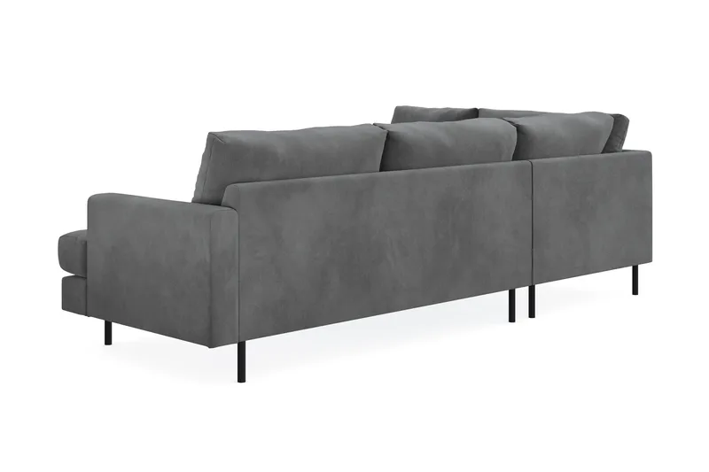 Menard Compact 4-seters Venstrevendt L-formet Sjeselongsofa i Manchester - Grå - Møbler - Sofaer - Sofaer med sjeselong - 4 seters sofa med divan