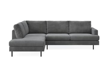 Menard Compact 4-seters Venstrevendt L-formet Sjeselongsofa i Manchester - Grå - Møbler - Sofaer - Sofaer med sjeselong - 4 seters sofa med divan
