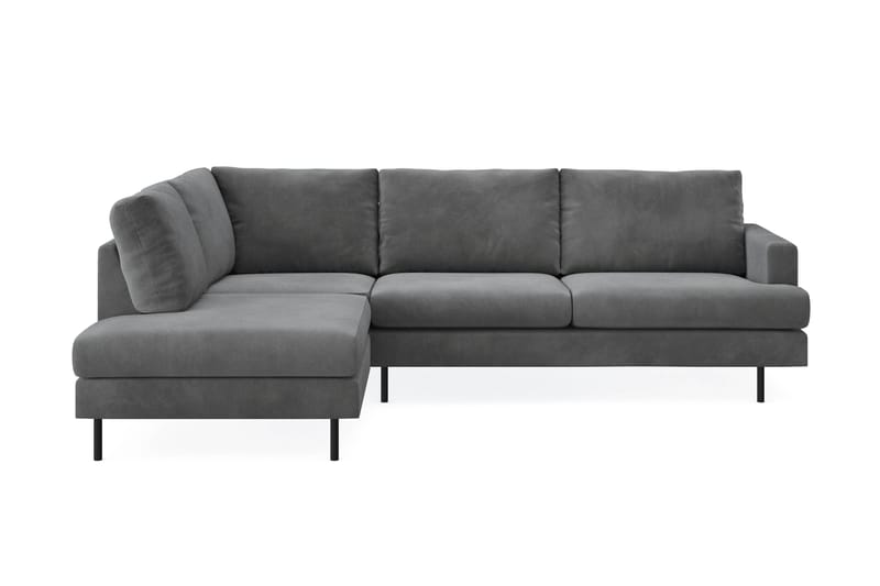 Menard Compact 4-seters Venstrevendt L-formet Sjeselongsofa i Manchester - Grå - Møbler - Sofaer - Sofaer med sjeselong - 4 seters sofa med divan