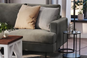 Menard Compact 4-seters Venstrevendt L-formet Sjeselongsofa i Manchester - Grå - Møbler - Sofaer - Sofaer med sjeselong - 4 seters sofa med divan