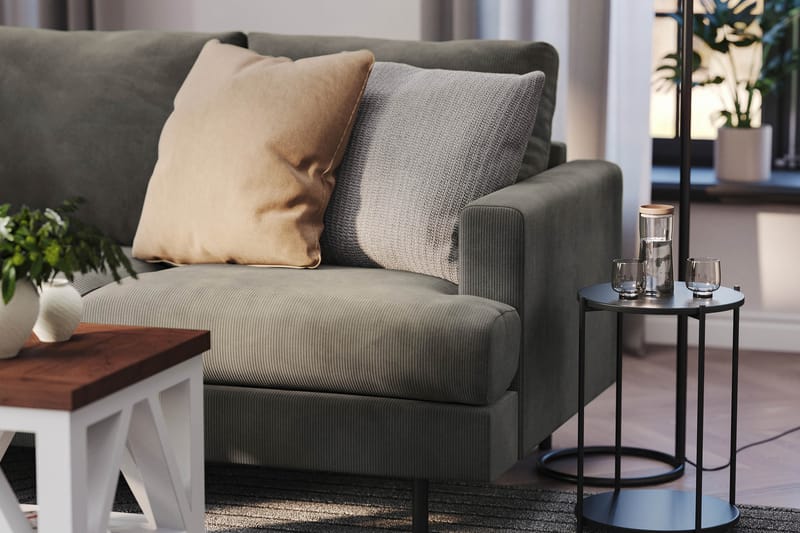 Menard Compact 4-seters Venstrevendt L-formet Sjeselongsofa i Manchester - Grå - Møbler - Sofaer - Sofaer med sjeselong - 4 seters sofa med divan