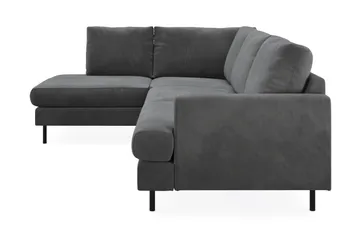 Menard Compact 4-seters Venstrevendt L-formet Sjeselongsofa i Manchester - Grå - Møbler - Sofaer - Sofaer med sjeselong - 4 seters sofa med divan