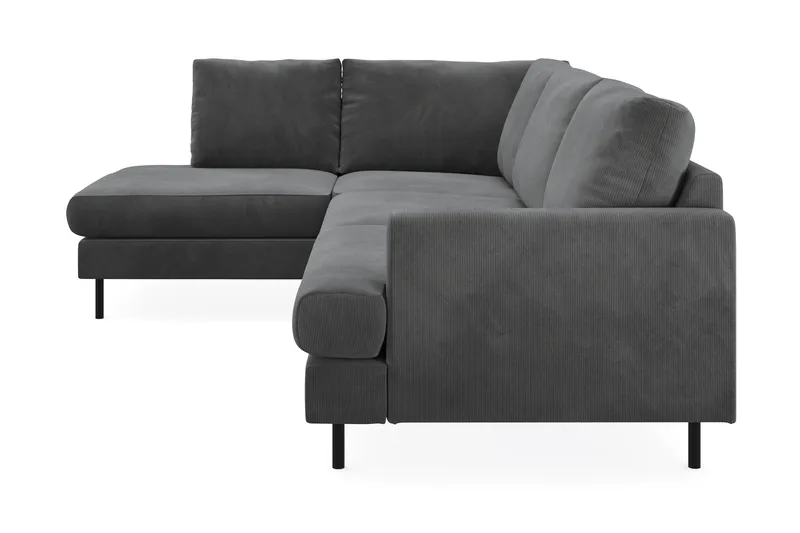 Menard Compact 4-seters Venstrevendt L-formet Sjeselongsofa i Manchester - Grå - Møbler - Sofaer - Sofaer med sjeselong - 4 seters sofa med divan