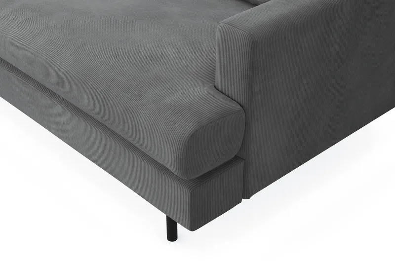 Menard Compact 4-seters Venstrevendt L-formet Sjeselongsofa i Manchester - Grå - Møbler - Sofaer - Sofaer med sjeselong - 4 seters sofa med divan