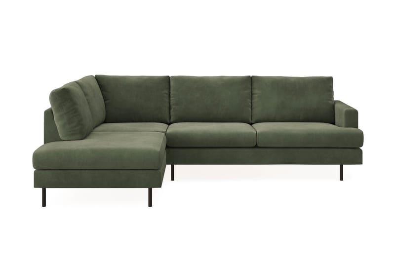 Menard Compact 4-seters Venstrevendt L-formet Sjeselongsofa i Manchester - Grønn - Møbler - Sofaer - Sofaer med sjeselong - 4 seters sofa med divan