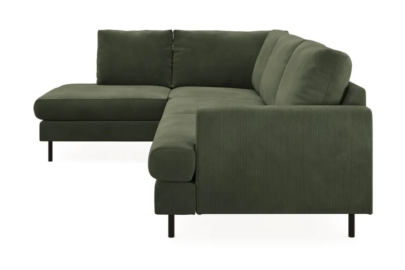 Menard Compact 4-seters Venstrevendt L-formet Sjeselongsofa i Manchester - Grønn - Møbler - Sofaer - Sofaer med sjeselong - 4 seters sofa med divan