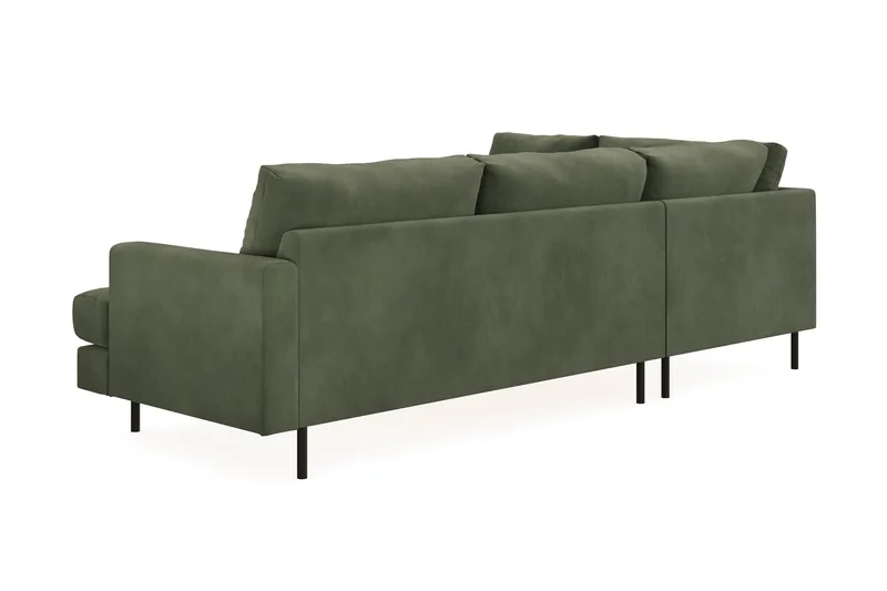 Menard Compact 4-seters Venstrevendt L-formet Sjeselongsofa i Manchester - Grønn - Møbler - Sofaer - Sofaer med sjeselong - 4 seters sofa med divan