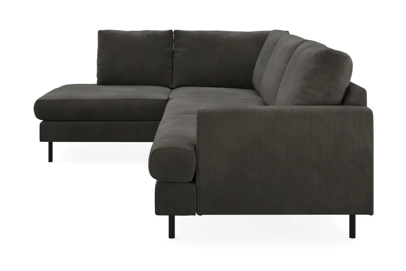 Menard Compact 4-seters Venstrevendt L-formet Sjeselongsofa i Manchester - Mørk grå - Møbler - Sofaer - Sofaer med sjeselong - 4 seters sofa med divan