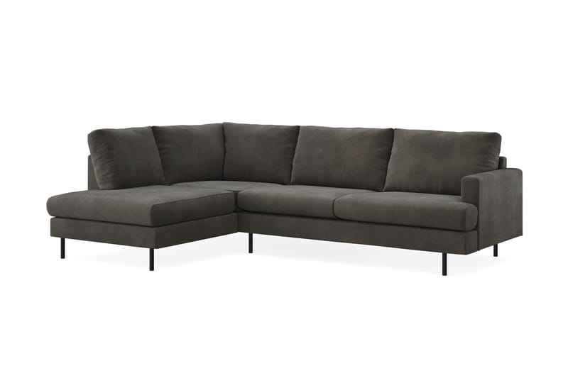 Menard Compact 4-seters Venstrevendt L-formet Sjeselongsofa i Manchester - Mørk grå - Møbler - Sofaer - Sofaer med sjeselong - 4 seters sofa med divan