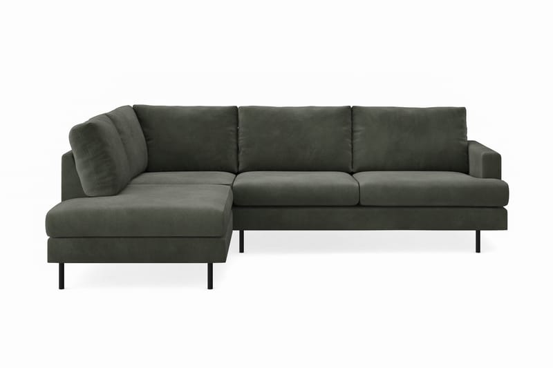 Menard Compact 4-seters Venstrevendt L-formet Sjeselongsofa i Manchester - Mørk grønn - Møbler - Sofaer - Sofaer med sjeselong - 4 seters sofa med divan