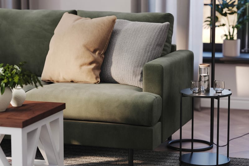Menard Compact 4-seters Venstrevendt L-formet Sjeselongsofa i Manchester - Mørk grønn - Møbler - Sofaer - Sofaer med sjeselong - 4 seters sofa med divan