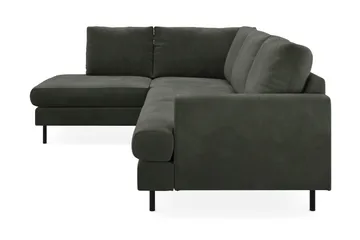 Menard Compact 4-seters Venstrevendt L-formet Sjeselongsofa i Manchester - Mørk grønn - Møbler - Sofaer - Sofaer med sjeselong - 4 seters sofa med divan