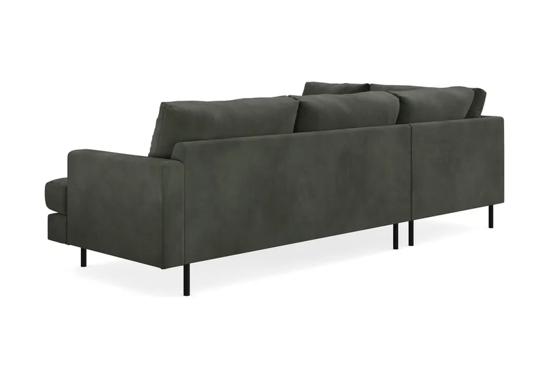 Menard Compact 4-seters Venstrevendt L-formet Sjeselongsofa i Manchester - Mørk grønn - Møbler - Sofaer - Sofaer med sjeselong - 4 seters sofa med divan