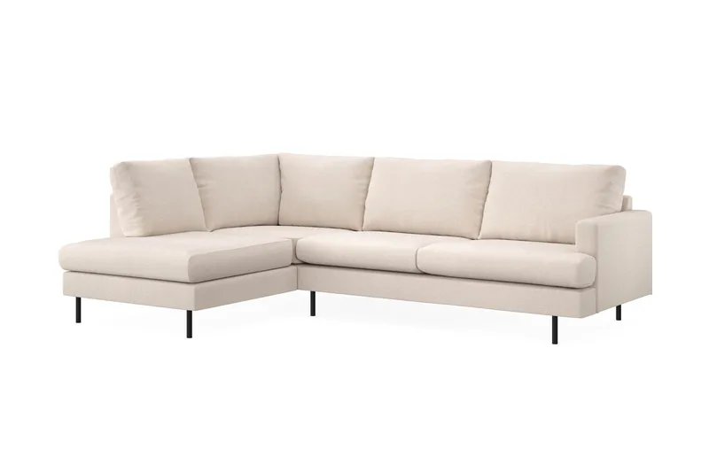 Menard Compact 4-seters Venstrevendt L-formet Sjeselongsofa i Stoff - Beige - Møbler - Sofaer - Sofaer med sjeselong - 4 seters sofa med divan