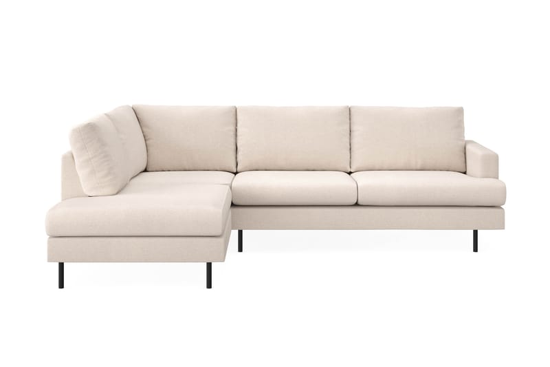 Menard Compact 4-seters Venstrevendt L-formet Sjeselongsofa i Stoff - Beige - Møbler - Sofaer - Sofaer med sjeselong - 4 seters sofa med divan