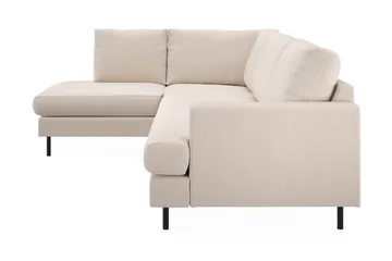 Menard Compact 4-seters Venstrevendt L-formet Sjeselongsofa i Stoff - Beige - Møbler - Sofaer - Sofaer med sjeselong - 4 seters sofa med divan