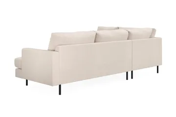 Menard Compact 4-seters Venstrevendt L-formet Sjeselongsofa i Stoff - Beige - Møbler - Sofaer - Sofaer med sjeselong - 4 seters sofa med divan