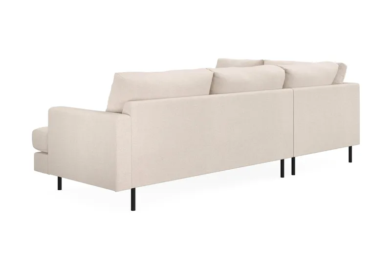 Menard Compact 4-seters Venstrevendt L-formet Sjeselongsofa i Stoff - Beige - Møbler - Sofaer - Sofaer med sjeselong - 4 seters sofa med divan