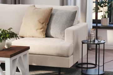 Menard Compact 4-seters Venstrevendt L-formet Sjeselongsofa i Stoff - Beige - Møbler - Sofaer - Sofaer med sjeselong - 4 seters sofa med divan